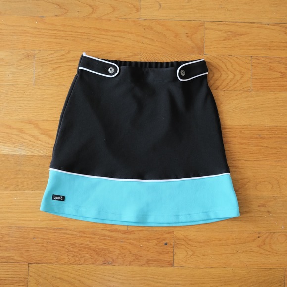 Guess Dresses & Skirts - Guess Mini Skirt Women Black Blue Colorblock Ribbed Retro Size M Vintage Style